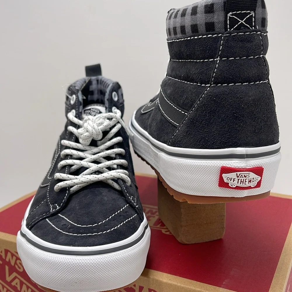 Vans Men’s Sk8-Hi Mte-1 Plaid Grey/White VN0A5HZYGYW Boots Sneakers
